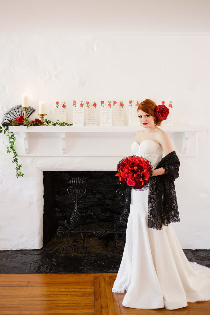 Spanish Rose Inspired Shoot at Bolingbroke Mansion