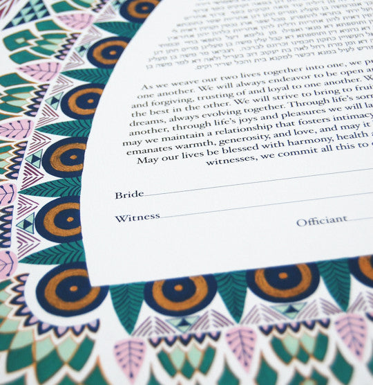 Art Deco Parents' Gift | Detail Shot | Tallulah Ketubahs