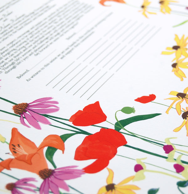 Butterfly Garden Parents' Gift | Detail Shot | Tallulah Ketubahs
