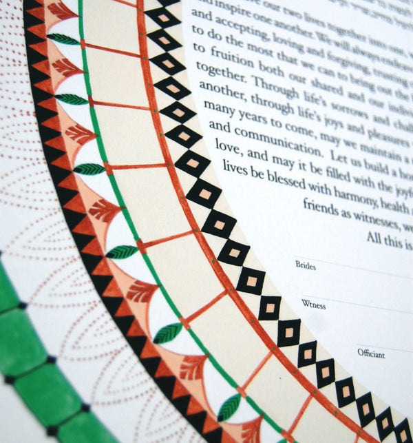 Copper Ornamental Parents' Gift | Detail Shot | Tallulah Ketubahs