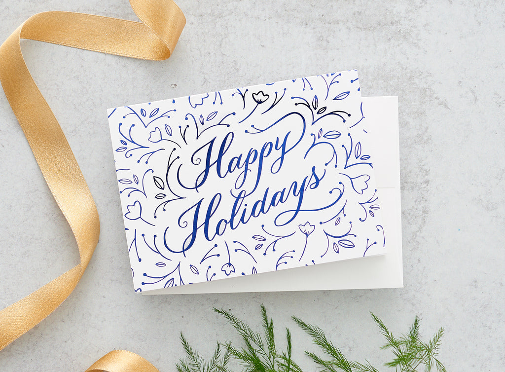 Happy Holidays Foil Greeting Cards