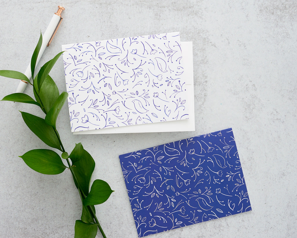 Flitting Doves Greeting Cards