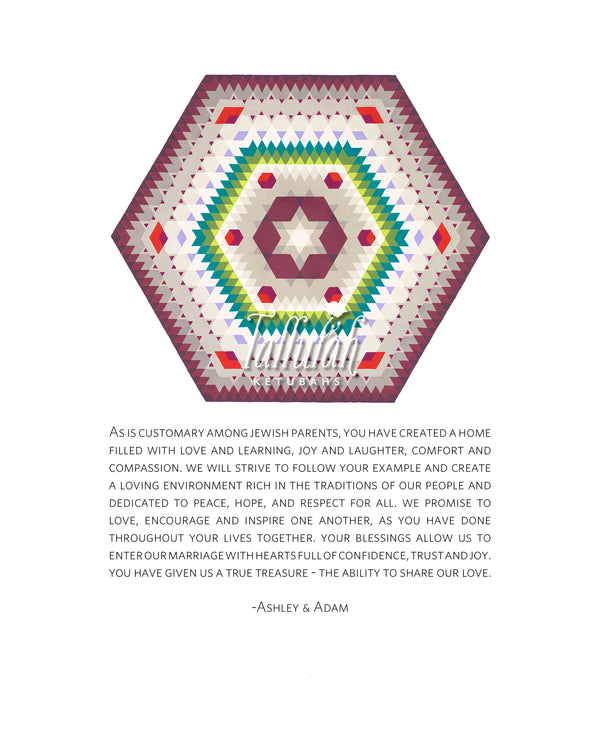 Southwestern Hexagon Parents Gift | Tallulah Ketubahs