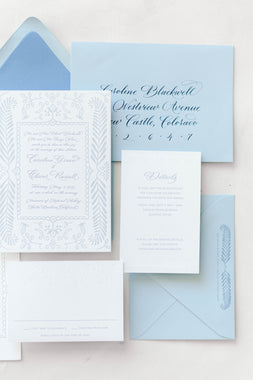 Tallulah Ketubahs x Etiquette Design Company Mezcala Wedding Invitation