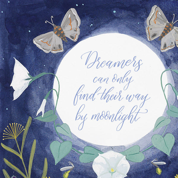 Dreamers in the Moonlight Print | Detail Shot | Tallulah Ketubahs